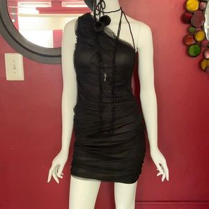 One shoulder glittery cocktail dress